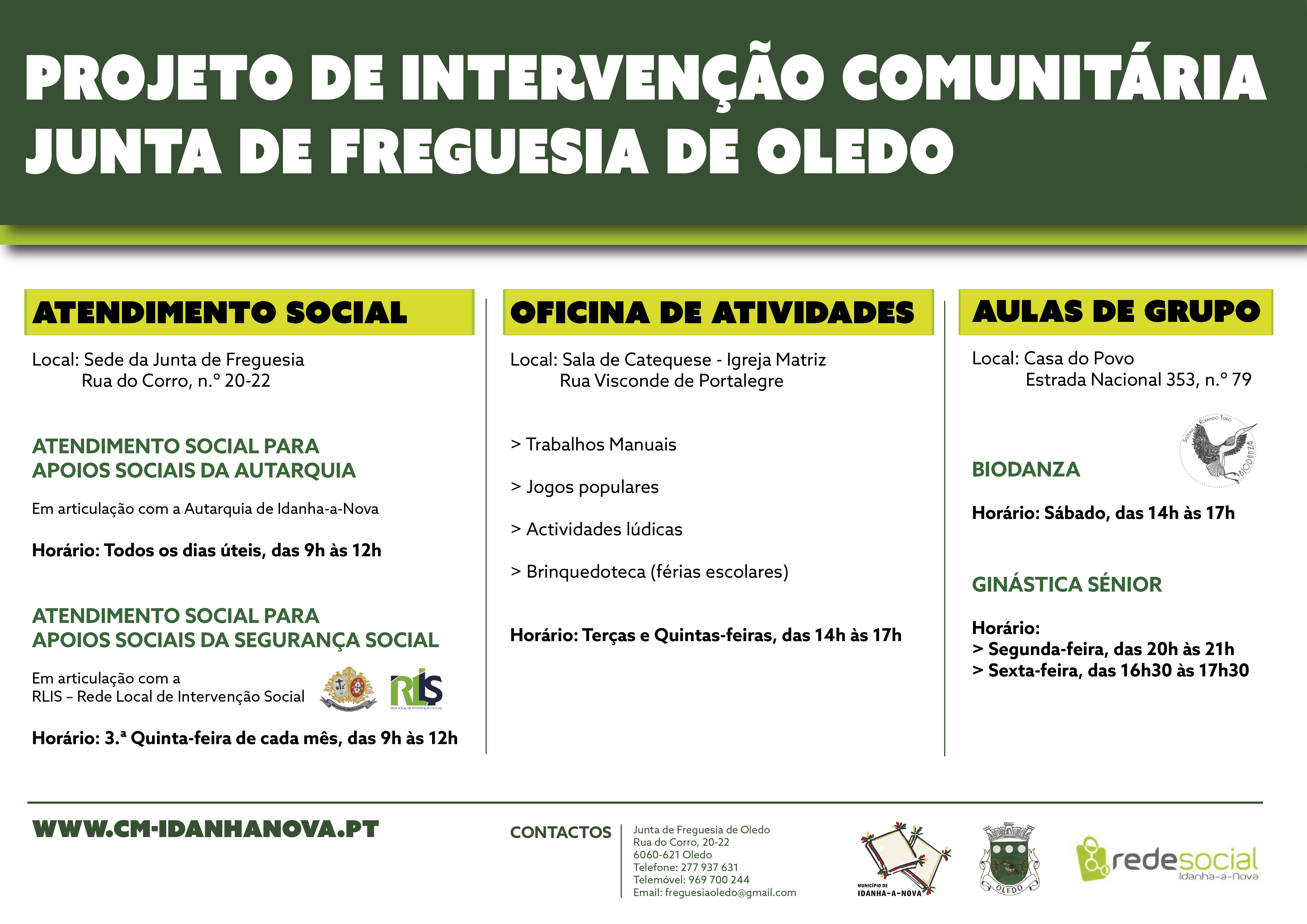 Horário Projeto Social Oledo